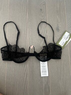Gucci Black Lace Underwire Bralette NW